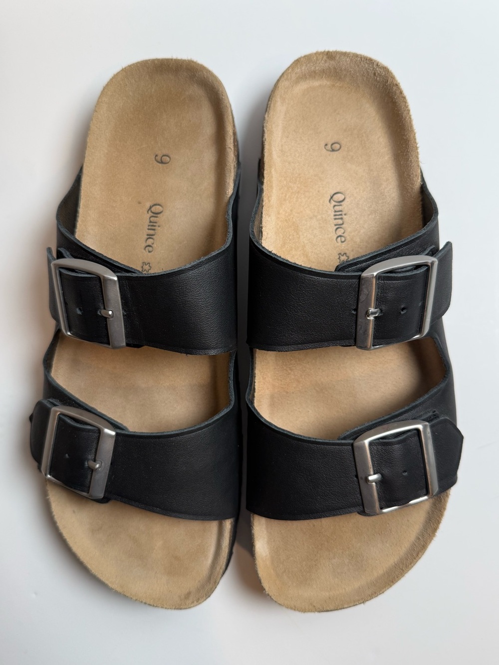 Quince Napa Leather two buckle slide 9